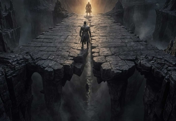 Two figures over a chasm